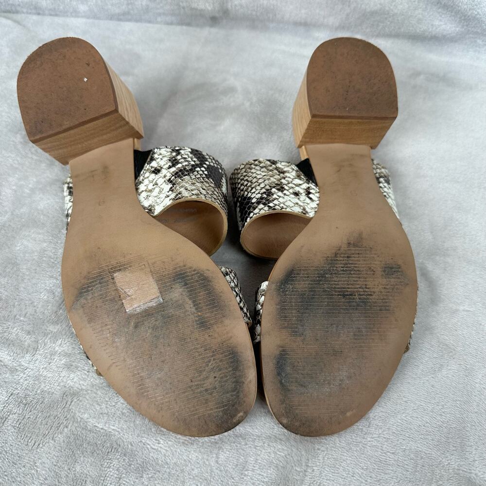 Madewell Shoes Womens 9 Kiera Mule Sandal Snake Embossed Leather Chunky Heel - Picture 11 of 11